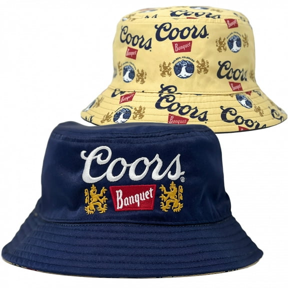 Coors Banquet Reversible Bucket Hat, Multicolor, 100% Polyester, Officially Licensed, One Size Fits Most