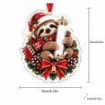 thumbnail image 3 of Christmas Cash Gift Holder Ornament with 2D Acrylic Sloth Design, Single Piece, Red and Green, for Christmas Tree, 3 of 6