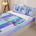 thumbnail image 3 of Homewish Purple Butterfly Zipper Full Size Comforter Sets with Fitted Sheet and 2 Pillowcases For Girls,Garden Flower Floral Zipper Bedding Set,Initial H,Reversible,4 Pieces, 3 of 7