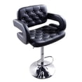 thumbnail image 4 of Bar Stools Set of 2, PU Leather Adjustable Swivel Barstools, Counter Height Bar Stools with Backs, Black, 4 of 9