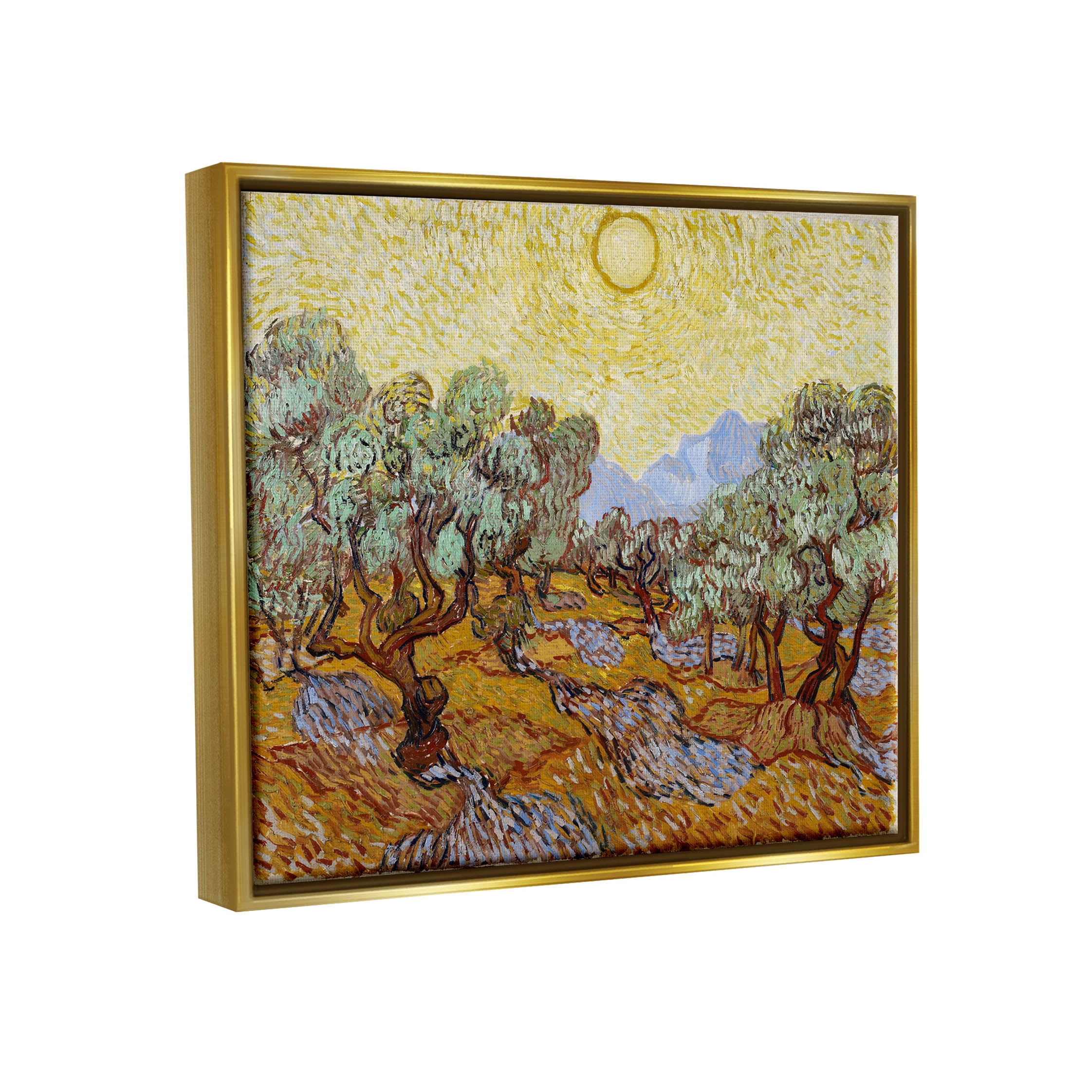 Olive Trees Van Gogh Landscape Landscape Painting Metallic Gold Framed Art Print Wall Art