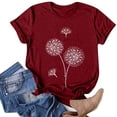 thumbnail image 1 of T-shirts d'Été pour Femmes à Col Rond, T-Shirt Imprimé Pissenlit, T-Shirt Décontracté à Manches Courtes, Hauts pour Femmes, Chemisiers, Chandail, 1 of 4