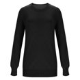 thumbnail image 4 of Huankd Womens Sweaters Crew Neck Long Sleeve Tops Knit Soft Pullover Sweaters Cozy Dressy Casual Shirts Fashion Clothing Black L, 4 of 5