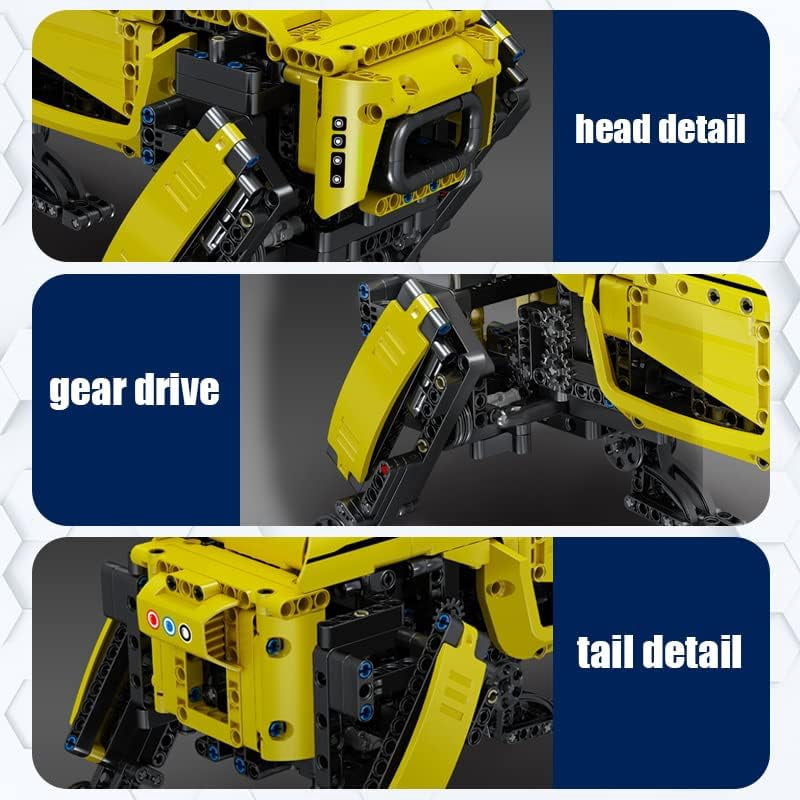Robot Dog Building Kit, 936PCS Yellow APP RC Programmable STEM Toy, Robot Toys,Power Module & Educational Model