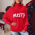 thumbnail image 2 of Virmaxy Sweater For Women New Side Button Split Turtleneck Knitted Sweater Solid Color Pullover Long Sleeve Loose Fit Jumper Red S, 2 of 5