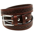 thumbnail image 3 of Orion Leather 1 1/8 Rich Brown Bridle Embossed Leather Belt USA Made, 3 of 4