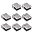 thumbnail image 1 of Glass Clamp, 8 Pack Stainless Steel Square Clamp 6-8mm Glass Clip Clamp Bracket Flat Back, 1 of 4