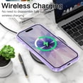 thumbnail image 3 of DUEDUE Sparkly Glitter Case for iPhone 17,Slim Shockproof Protective Cover,Anti-Yellowing Clear Purple TPU & Silver Glitter PC Back, 3 of 8
