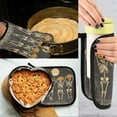 thumbnail image 5 of Yayeee Oven Mitts and Pot Holder Set of 2 Heat Resistant Kitchen Gloves Baking Hot Pad, Beige Halloween Skeleton, 5 of 5