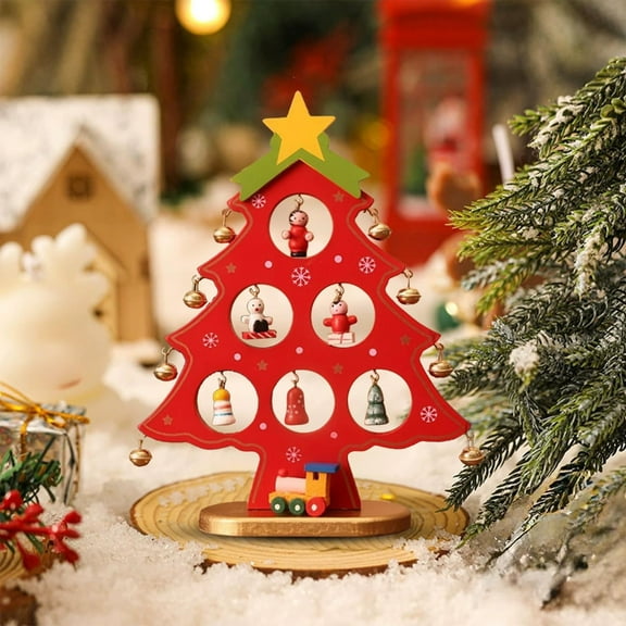 Christmas Tree Ornaments Wooden,Christmas Tree Decorations Hanging Ornaments Bulk for Holiday Indoor Outdoor Decorations