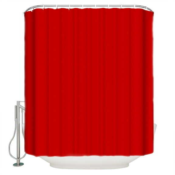 Christmas Red Shower Curtain, 48" x 72", Waterproof Bathroom Curtain Washable Shower Curtain Set with 12 Hooks