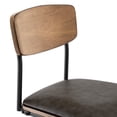 thumbnail image 6 of CHITA Swivel Counter Height Bar Stools with Back Set of 2, 30'' Seat Height, Metal & Wood Frame, Black, 6 of 7