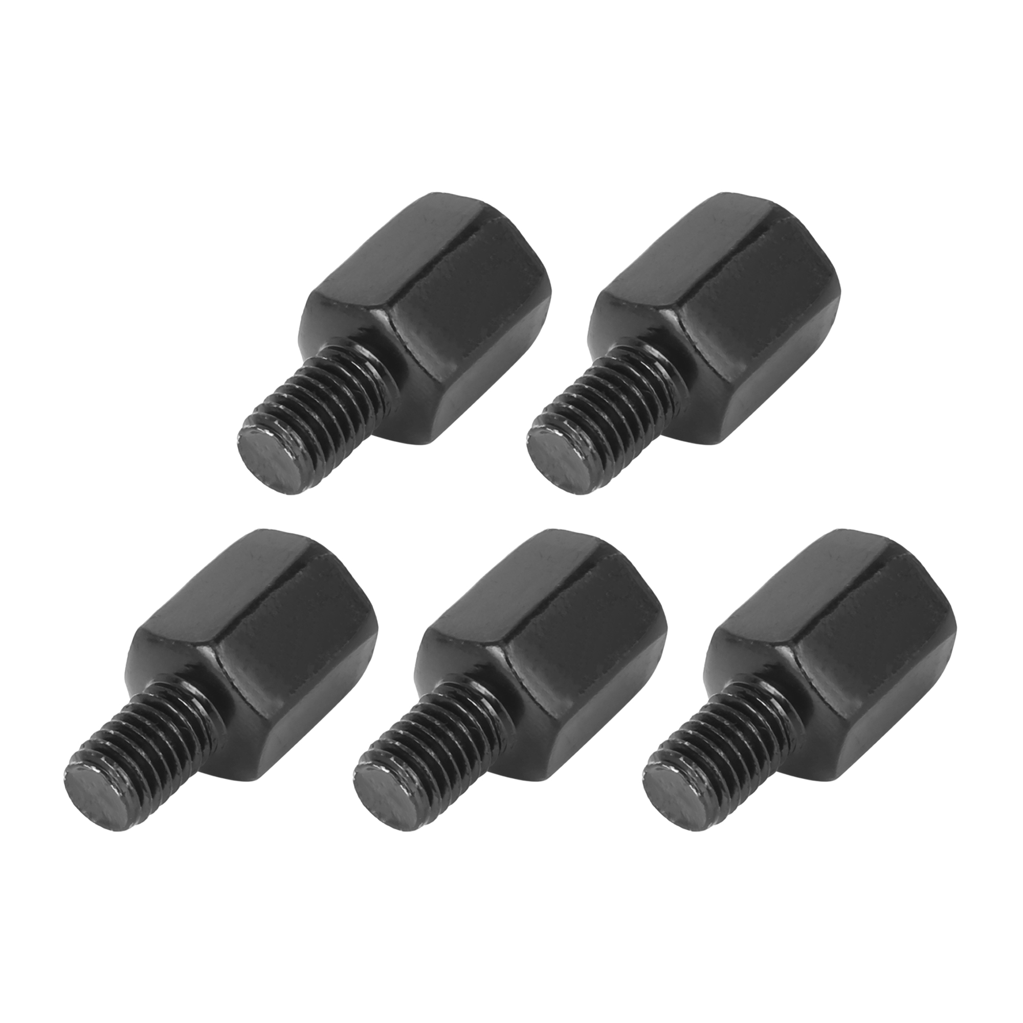 5pcs 8mm LH to 8mm LH Black Metal Motorcycle Rearview Mirrors Adapter