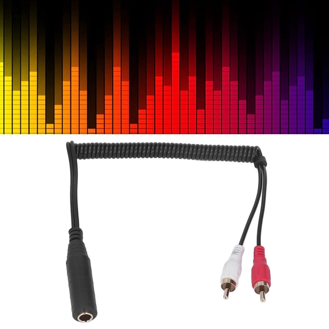 Cable en Espiral Masculino de 6.35 mm de Hembra A 2, Tapón multipósito y reproducción de terminales de Oro de Señal Estable Cable Adaptador de Micrófono para Altavoces