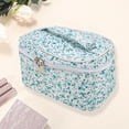 thumbnail image 3 of 1 Pc Bolsa de Cosméticos Cuadrada de Flores para Mujeres para Vacaciones Viaje de Negocios Poliéster Azul Cielo, 3 of 3