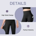 thumbnail image 3 of Comvin Leggings with Pockets for Women, High Waisted Tummy Control Yoga Pants, Full Length Soft Stretchy Black Womens Leggings for Gym Workout,L, 3 of 6