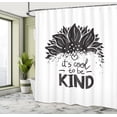 thumbnail image 4 of Ambesonne Saying Shower Curtain, It's Cool to Be Kind Flower, 69"Wx75"L, Charcoal Grey and White, 4 of 4