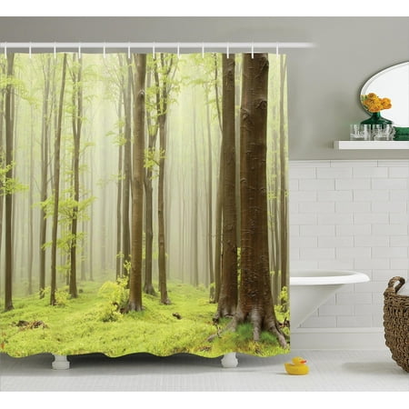 Woodland Decor Misty Spring Beech Forest Photo Taken In The Mountains Of Central Europe Bathroom Accessories 69w X 84l Inches Extra Long By Woodland Decor Misty Spring Beech Forest Photo Taken In The Mountains Of Central Europe Bathroom Accessories 69w X 84l Inches Extra Long By