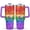 Rainbow Gradient Heart-2, variant on Rainbow Gradient Heart 40 Oz Tumbler with Handle Lid and Straw, Stainless Steel Double Walled Vacuum Insulated Cup, Cute Anniversary Wedding Birthday Gifts Tumbler for Women Men Friends Outdoor Indoor