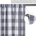 thumbnail image 2 of 2 Pcs Buffalo Plaid Curtains, Gingham Yarn Dyed Rod Pocket Light Filtering Curtain Drapes, 2 of 8