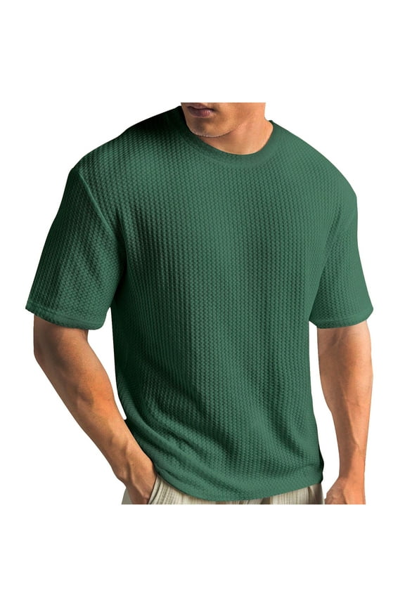 Mens Big and Tall T Shirts Men's Comfort Short Sleeve T-Shirt Plus Size Casual Loose Knitted Summer Tops