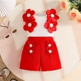 thumbnail image 4 of GXWEA Girls Sets Girls 2T Clothes Toddler Girl Clothes Baby Girl Summer Outfits Sleeveless Shirts Tops Shorts Set For Girl Clothing, 4 of 9