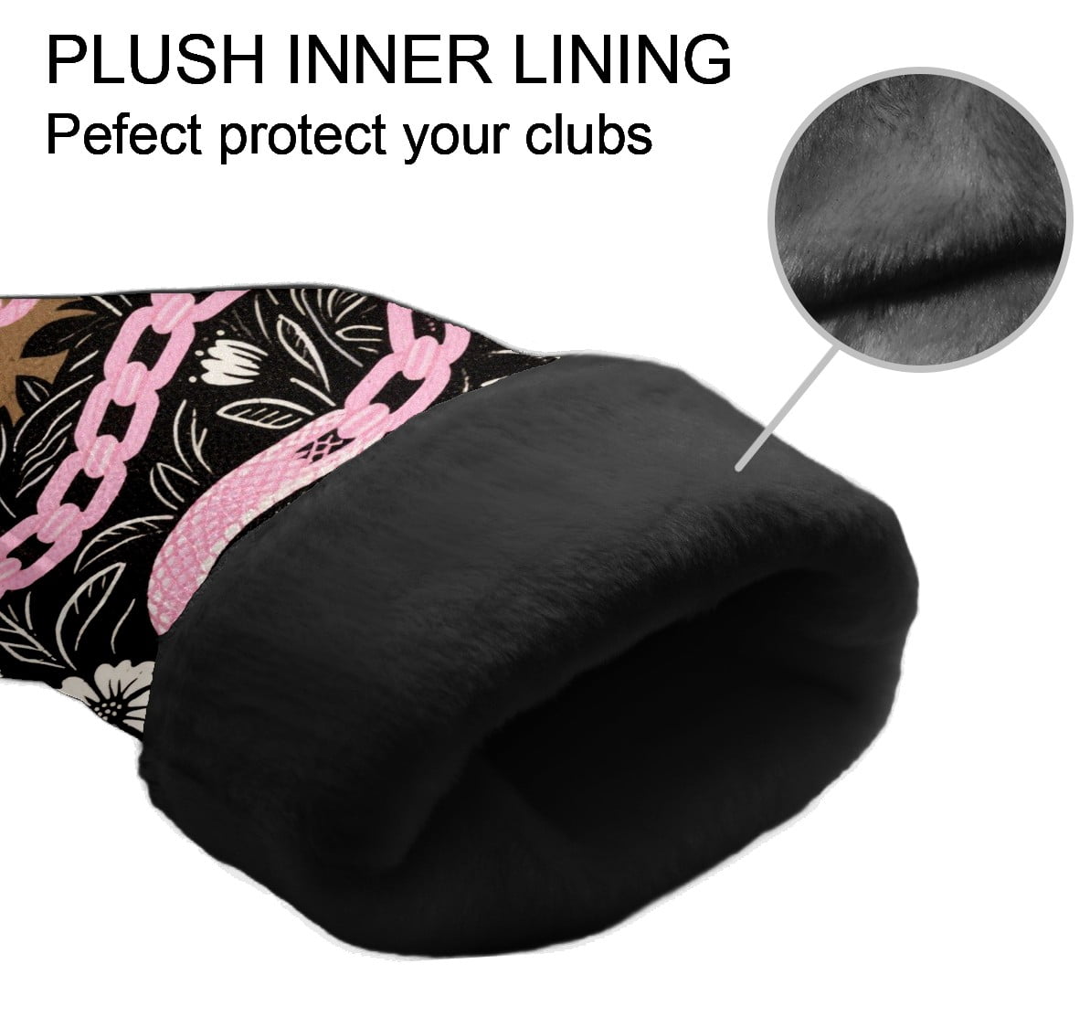 Golf Club Head Cover Waterproof Leather Golf Accessories HeadCovers Set Driver Headcover for Women Men Snake Among Flowers