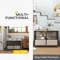 thumbnail image 5 of 39.5" Dog Crate Furniture End Table, Wooden Dog Kennel Indoor Pet House with 3 Doors, for Small to Large Dogs, 5 of 9