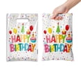 thumbnail image 3 of 120 Pieces Birthday Candy Bags Happy Birthday Goodie Bag Plastic Treat Bags Gift Wrap with Handles Favor Bags For Birthday Party Decoration Supplies (White), 3 of 5