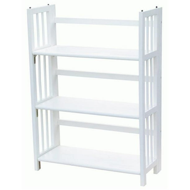 Ltd 3 Tier Folding Bookcase White Walmart
