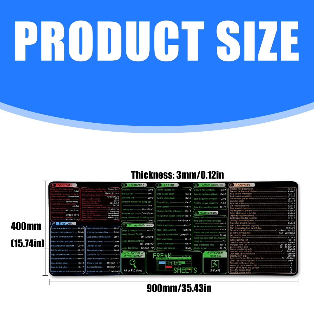 Desk Pad with Word Function Providing Spacious and Surfaces for Office and Gaming 400x900x3mm