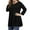 Black #004-11, variant on Dweltoz Women's Plus Size Shirts 2025 Summer Crew Neck Tunics 3/4 Sleeve Outfits Casual Soild Color Tees Blouses,Hot Pink XL