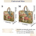 thumbnail image 3 of Corduroy Tote Bag for Women Shoulder Handbags Fashion Ladies Purses Satchel Messenger Bags Red Mushrooms with Flowers S, 3 of 8