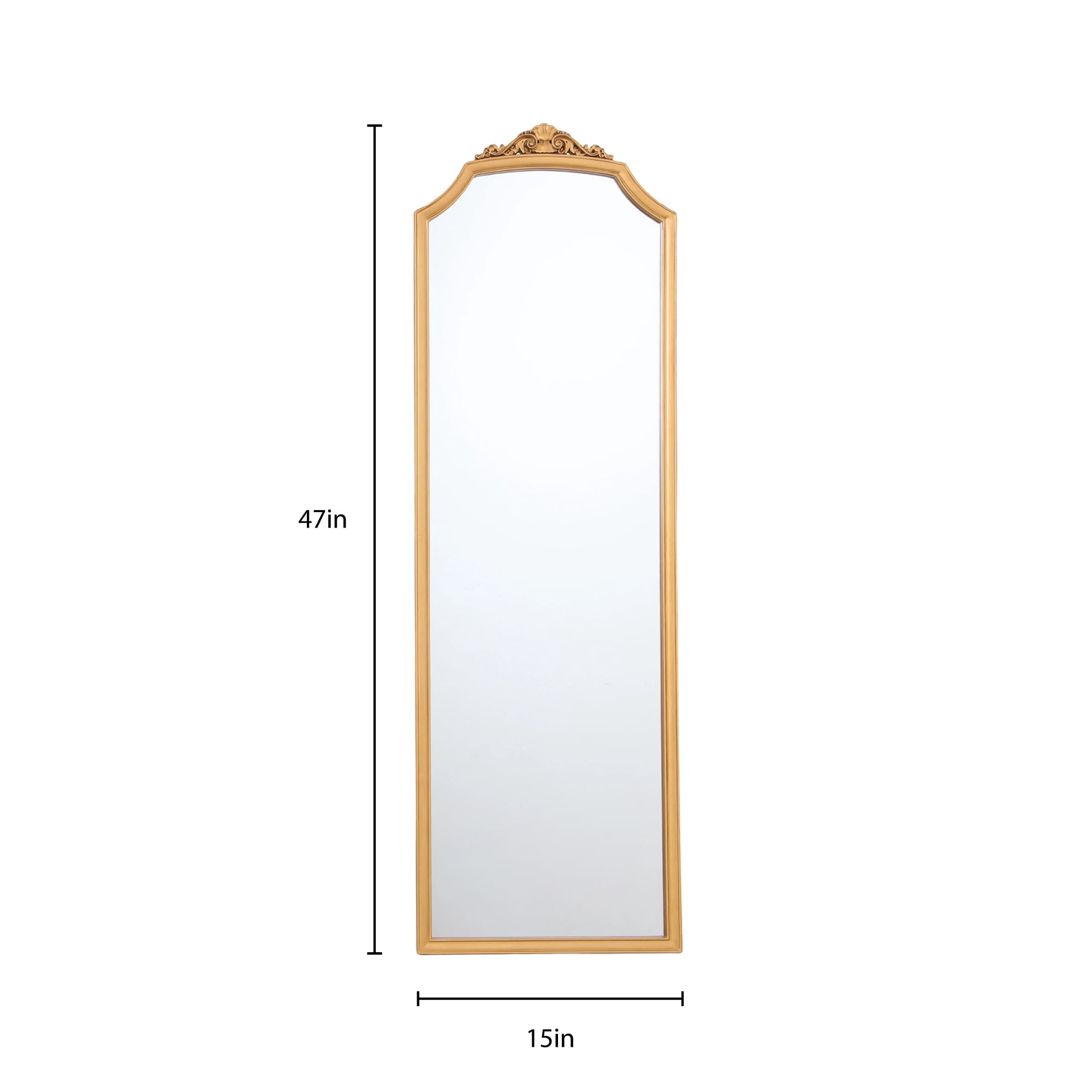 My Texas House Over-the-Door Mirror, Gold Ornate Wood Frame, 15 in x 47 in