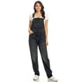 thumbnail image 1 of Feinuhan Fashion Womens Vintage Wash Straight Leg Denim Overalls with Pocket Bib, 1 of 6