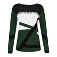thumbnail image 4 of LSQii Womens Knit Sweater Long Sleeve Basic Crewneck Chunky Warm Shirts Casual Loose Striped Ribbed Jumper Top 2025 Fall Winter Outfits Trendy Green M, 4 of 5