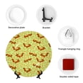 thumbnail image 4 of Cauagu Floral Squirrel Print Bone China Decorative Plate, Wall Mount Plate Holiday Decor Decorative Ceramic Plates with Stand Elegant Household Plates Decorative-10in, 4 of 6