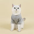 thumbnail image 2 of RotHome Sphynx Cat Clothes Cotton Pullover T-Shirt for Hairless Kittens Soft Cat Sweater with Sleeves for Indoor Wear Recovery Suit Alternative for Male Female Cats Small Dogs Grey S, 2 of 5
