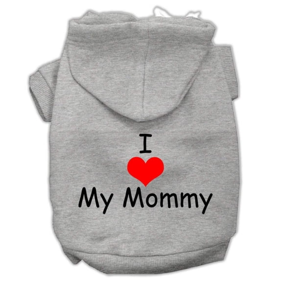 Pet, Dog Cat Hoodie Screen Printed, "I Love My Mommy"