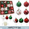 thumbnail image 3 of Juego de 44/42 bolas navideñas de 6 cm para colgar en el árbol de Navidad, adornos de caja de regalo pintados y galvanizados para el hogar, regalo de Año Nuevo 2024, 3 of 5
