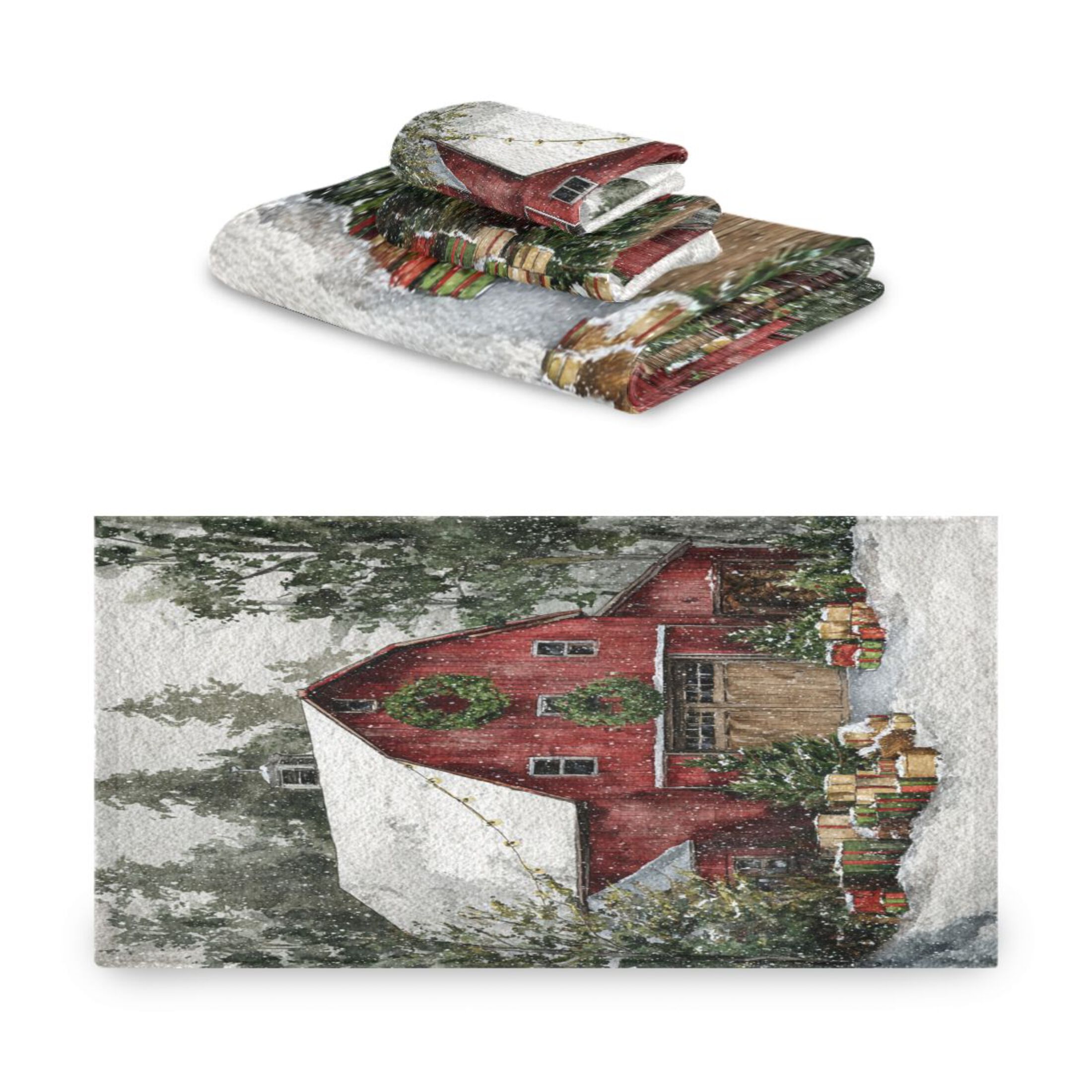3 Piece Bath Towels Set Bath Towel, Hand Towel and Face Towel for Bathroom, Gym, Hotel Old Red Barn