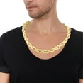 thumbnail image 2 of Floreo 10k Yellow Gold 12mm Solid Rope Chain Diamond Cut Necklace, 2 of 4