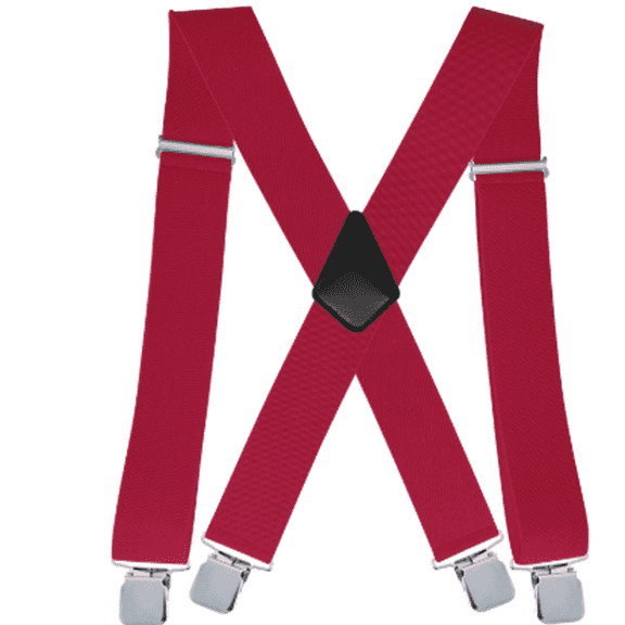 FLORNIX Mens Suspenders Antifouling Suspenders for Men Exquisite Adjustable Length Suspenders for Men Heavy Duty,Red