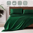 thumbnail image 6 of MR&HM Satin Sheet Set Queen 4 Pcs, Silky Elegant Luxurious Queen Size Bed Sheets, with Flat Sheet, Deep Pocket Fitted Sheet for Mattress and Matching Satin Pillow Cases (Queen Size, Dark Green), 6 of 7