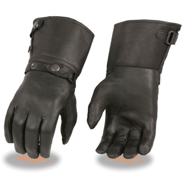 Milwaukee Leather Men's Thermal Lined Leather Gauntlet Gloves w Snap