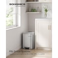 thumbnail image 2 of SONGMICS Trash Can, 5.2-Gallon (20 L) Trash Bin, Stainless Steel Kitchen Garbage Can, with Inner Bucket, Soft Close and Stays Open, Metallic Silver, 2 of 7