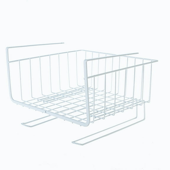 JunYeShi Under Shelf Wire Rack Storage Bin for Kitchen Cabinets - Metal Organizer Stand for Pantry, Bathroom, Closet, Adjustable Hanging Basket, Space-Saving Solution for Home Storage