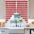 thumbnail image 2 of Swag Curtain Valances Red Diamond Plaid Swag Valances for Kitchen Windows White Geometric Check Short Topper Curtains Valance Tier Pair for Kitchen Bedroom Living Room Bathroom 28"x36", 2 of 8