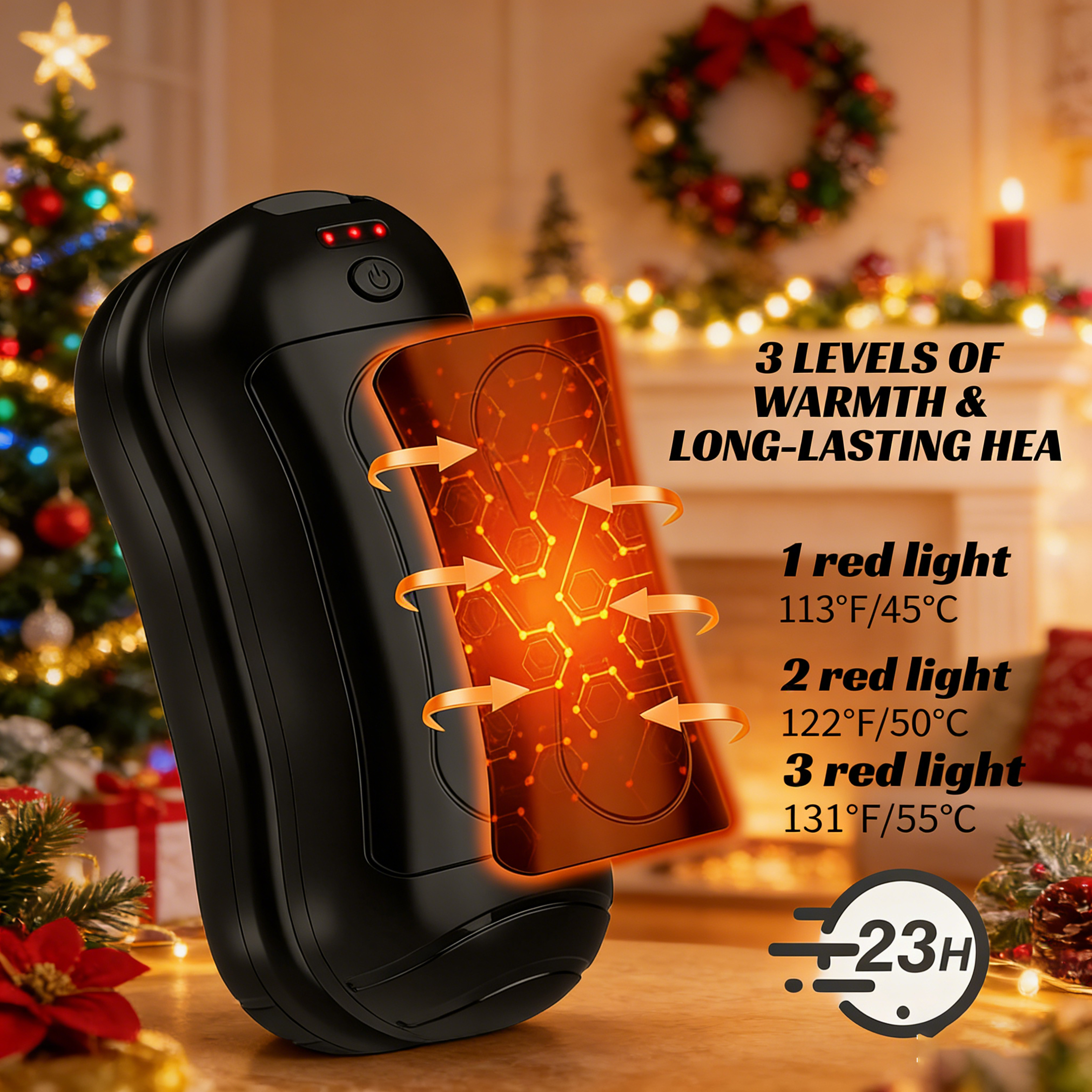 2 Pack Hand Warmers Rechargeable 6000mAh,FANDLISS Electric Hot Hands Hand Warmers,Quick Heating Pocket Heater Reusable Hand Warmer for Outdoor/Camping/Skiing, for Men/Women