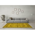 thumbnail image 3 of Ahgly Company Machine Washable Indoor Round Oriental Yellow Industrial Area Rugs, 5' Round, 3 of 4